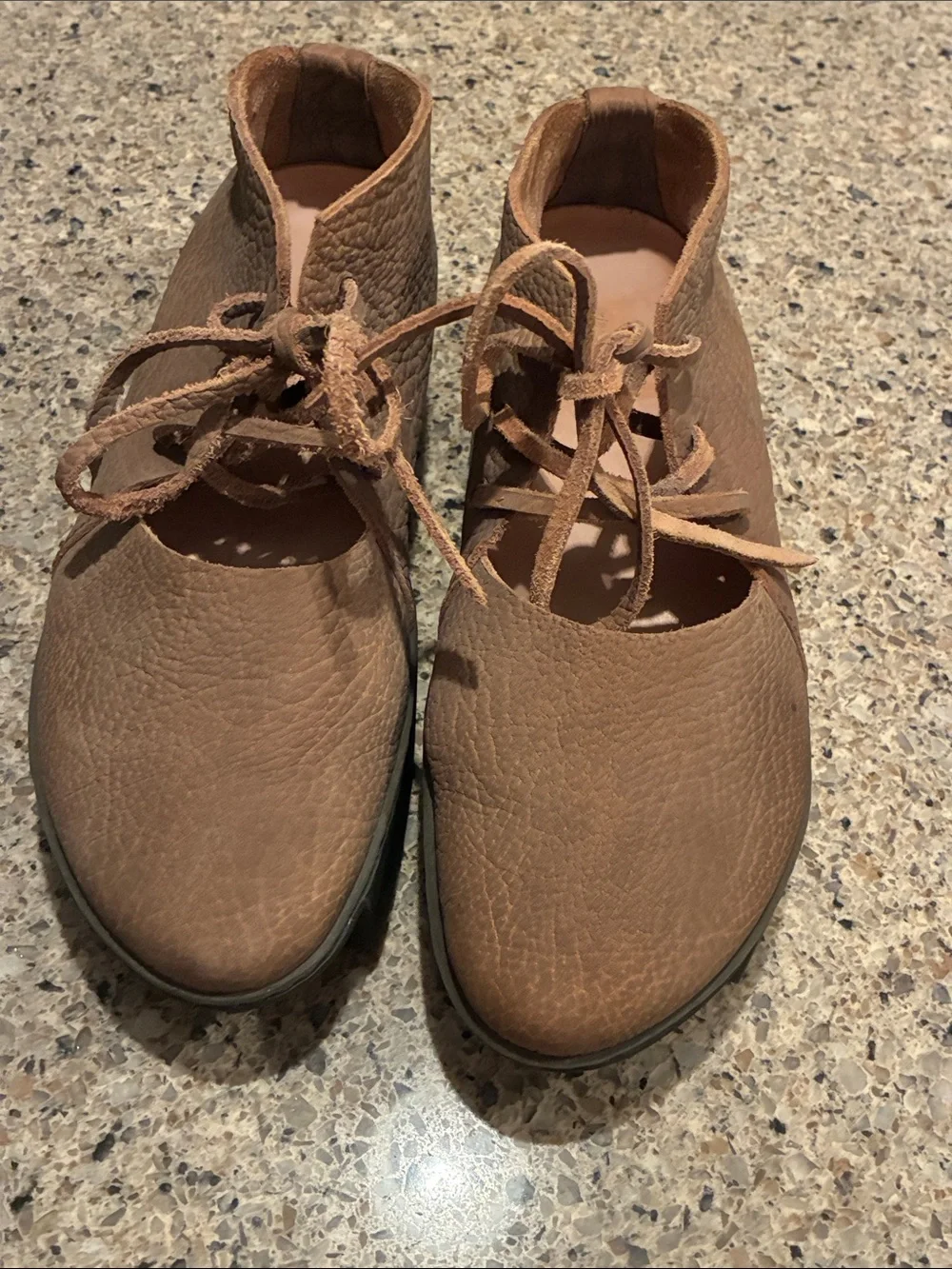 Women’s EU 38 trippen Leather Lace-Up Platform Shoes. Made in Germany
